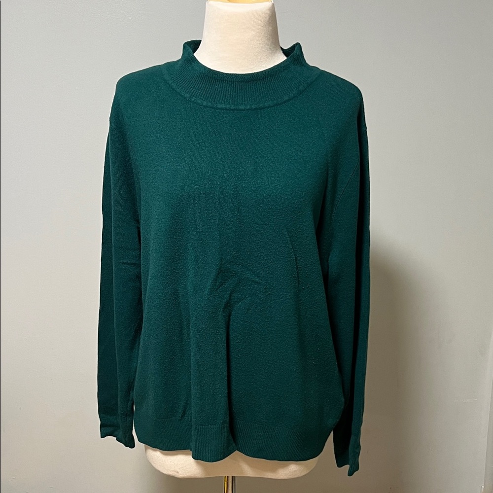 Sag Harbor Teal Long Sleeve Sweater